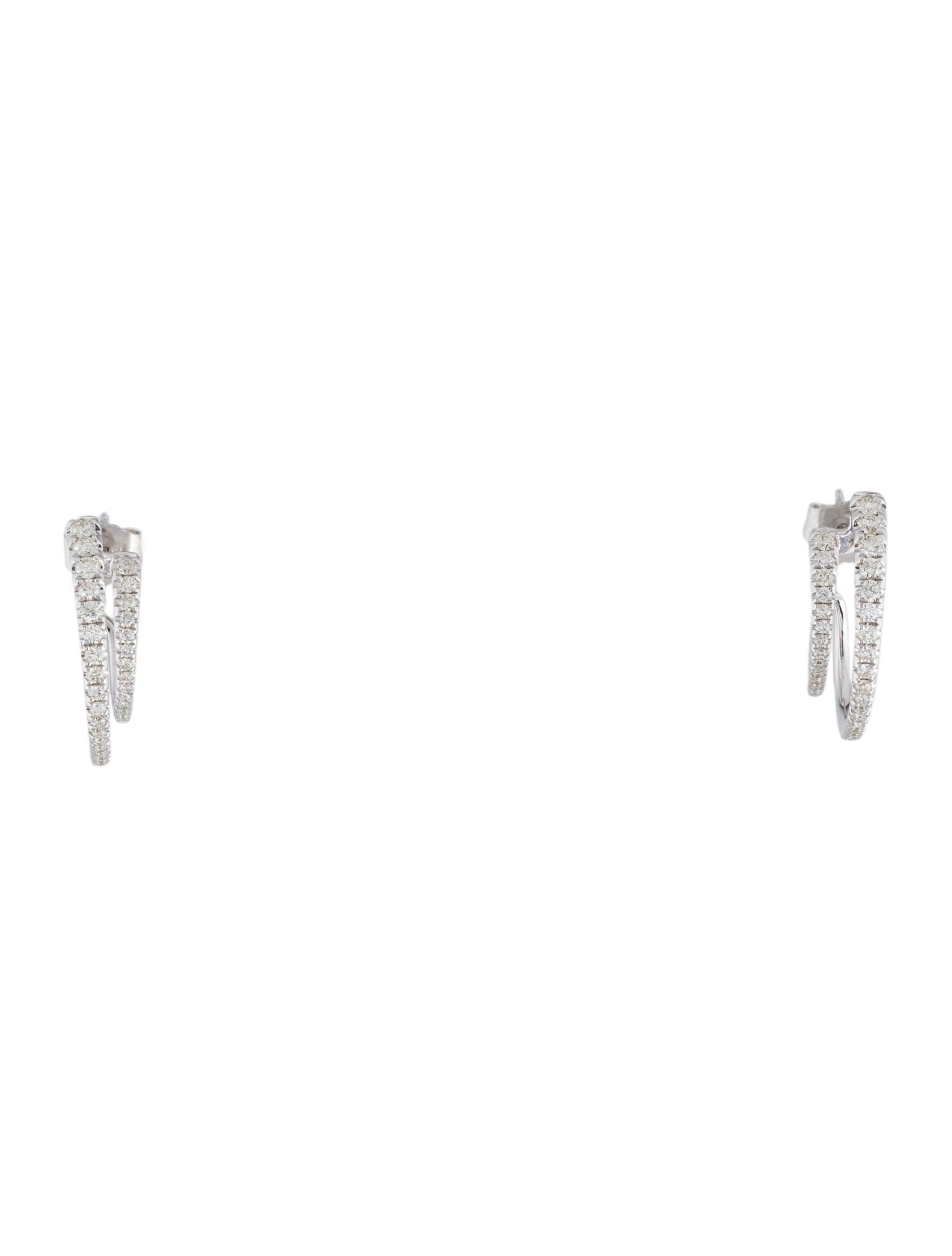 Earrings 14K Diamond Double Hoop Earrings