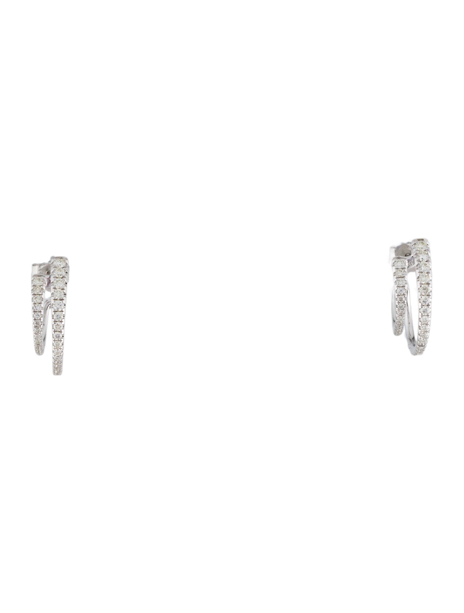 Earrings 14K Diamond Double Hoop Earrings