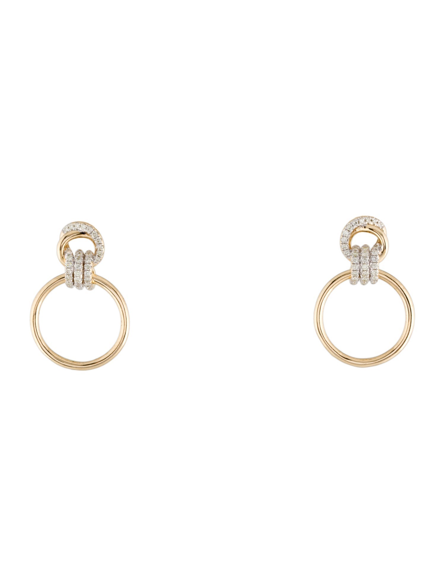 Earrings 14K Diamond Knocker Drop Earrings