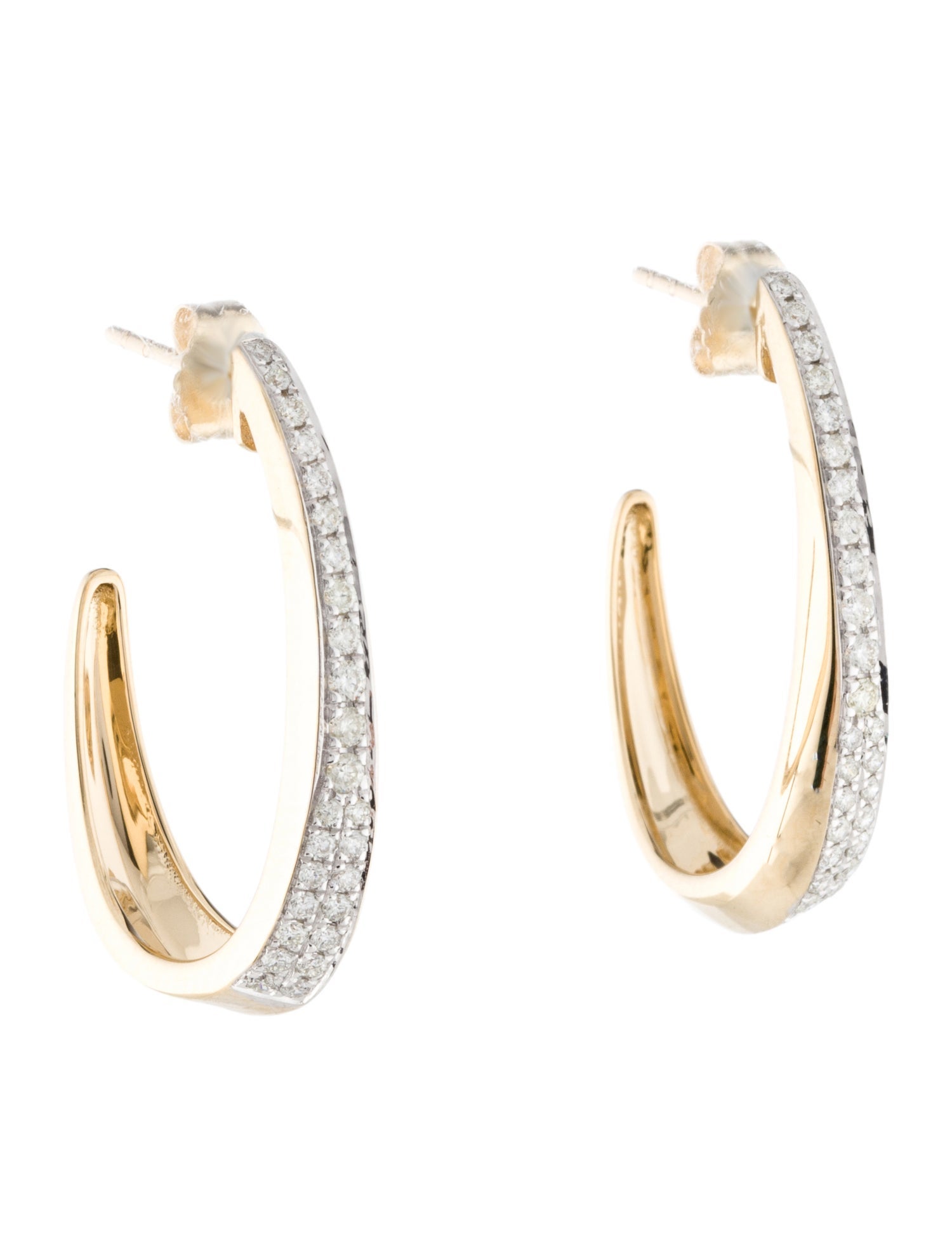 Earrings 14K Diamond Hoop Earrings