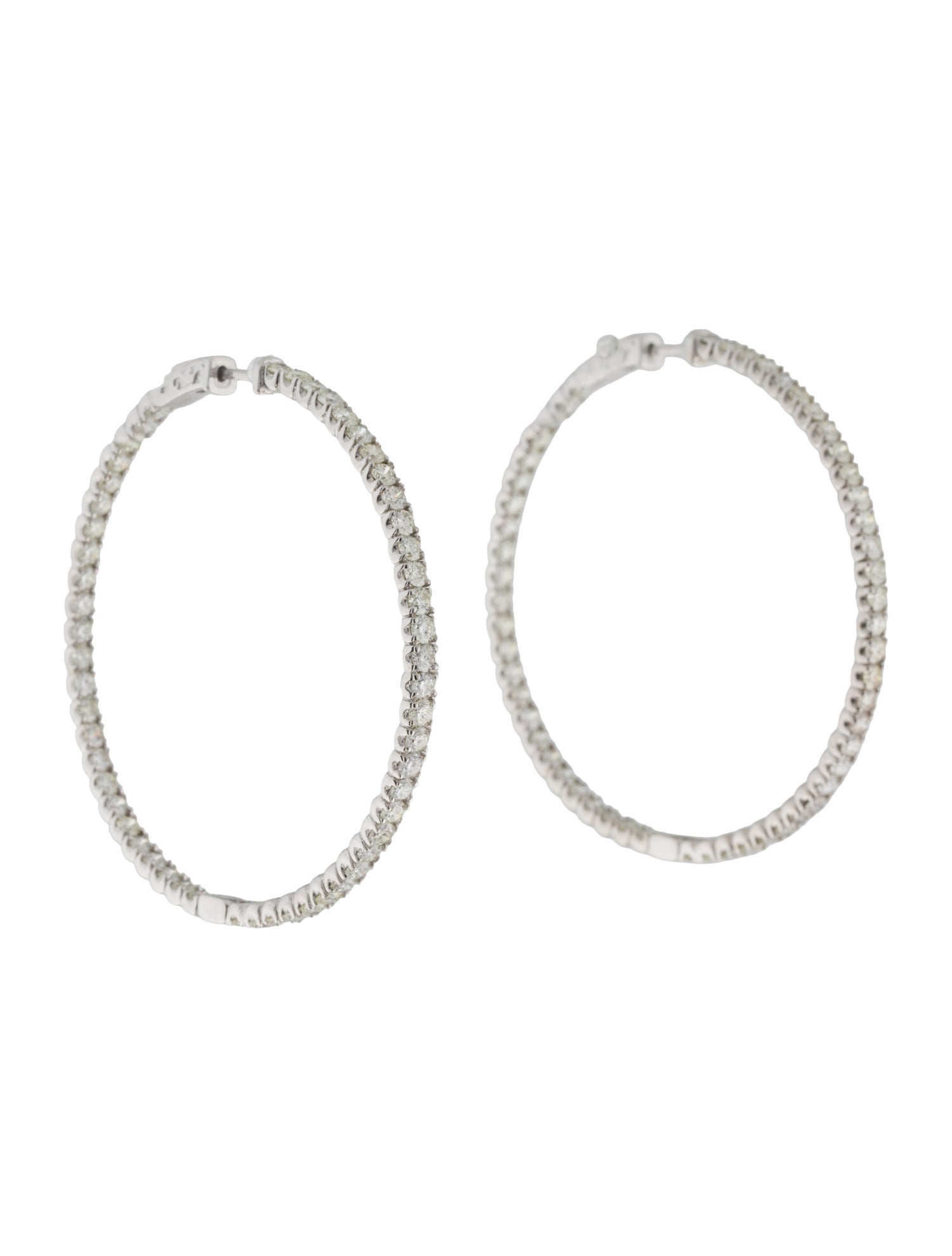 Earrings 14K 7.85ctw Diamond Inside-Outside Hoop Earrings