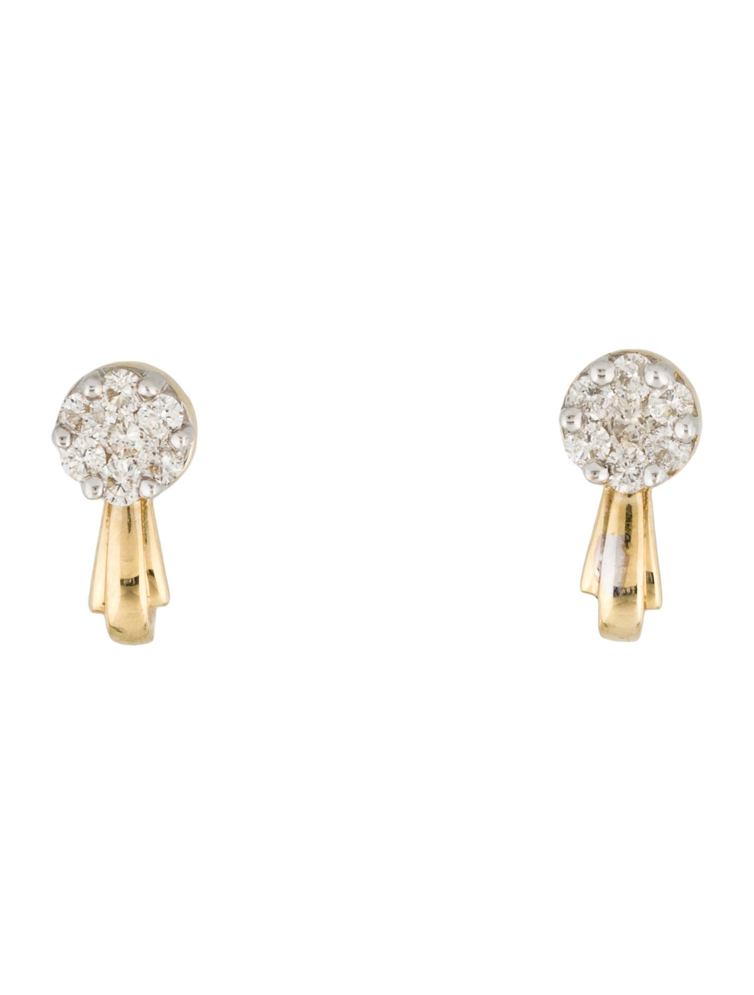 Earrings 14K Diamond Huggie Drop Earrings