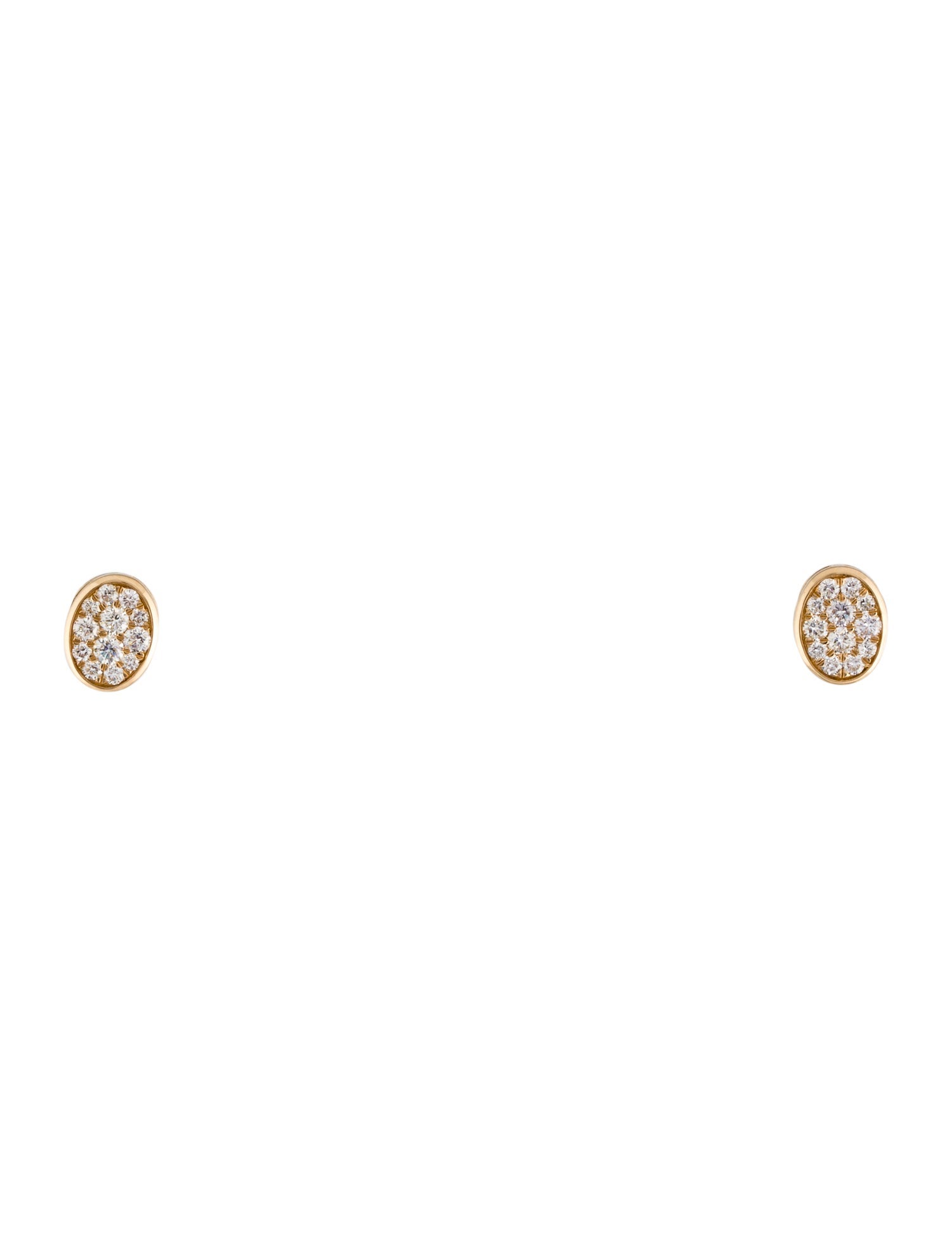Earrings 18K Diamond Oval Stud Earrings