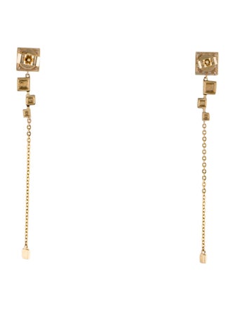 Earrings 14K Diamond Chain Drop Earrings