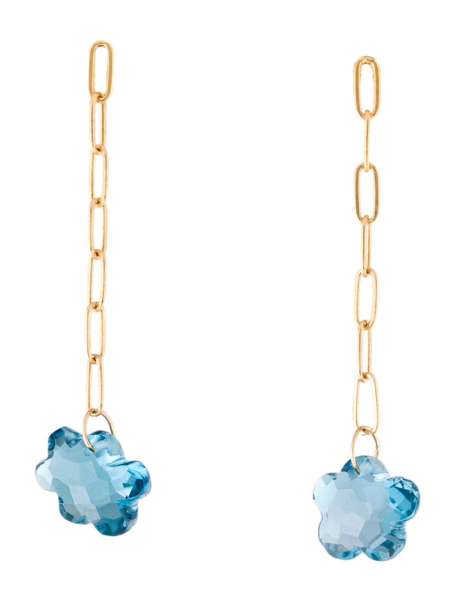 Earrings 18K Topaz Cloud Paperclip Drop