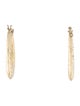 Earrings 14K Leaf Embossed Hoop Earrings