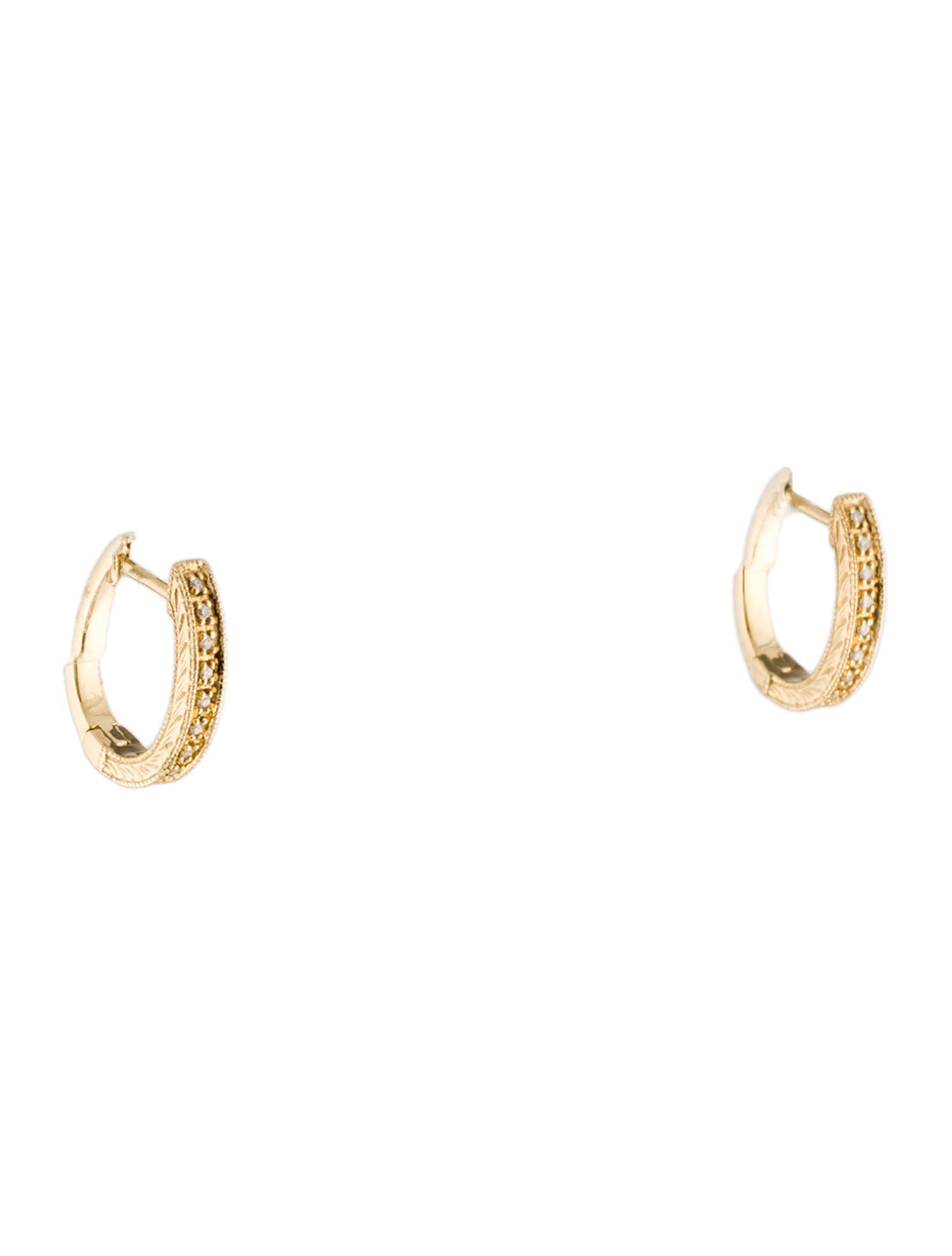 Earrings 14K Diamond Oval Hoop Earrings