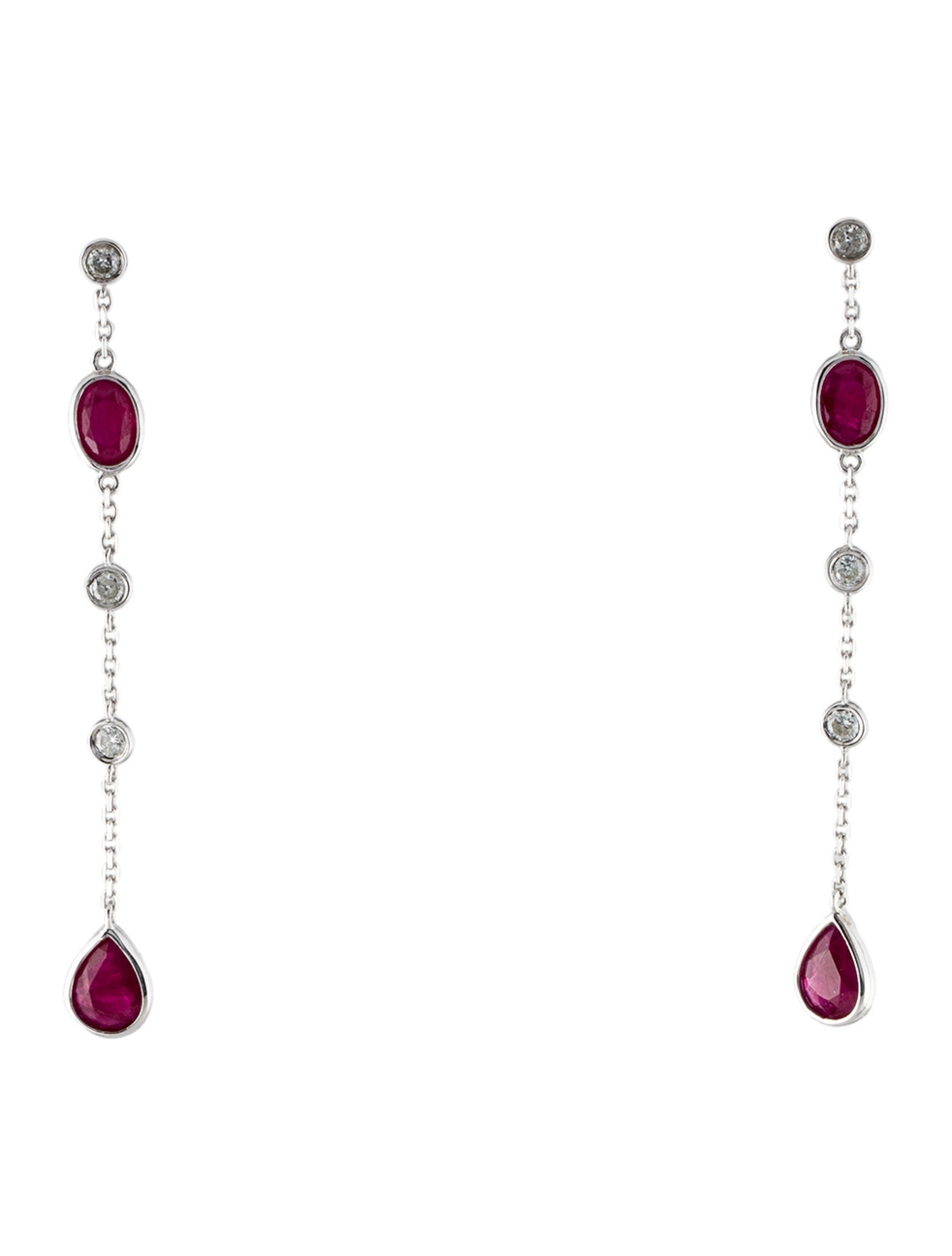 Earrings 14K 2.58ctw Ruby & Diamond Drop