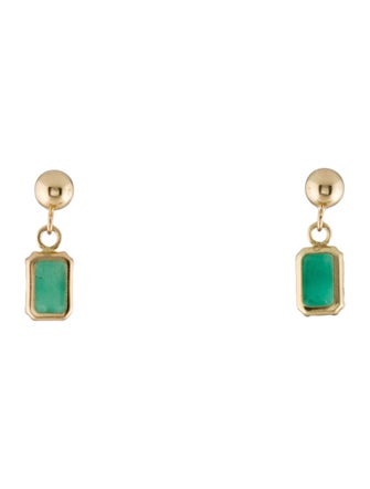 Earrings 14K Emerald Drop Earrings