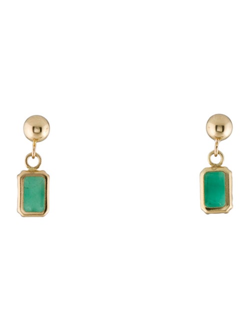 Earrings 14K Emerald Drop Earrings