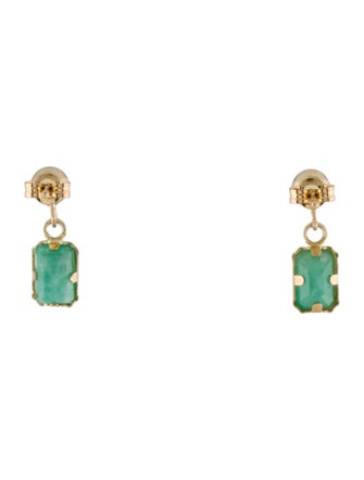 Earrings 14K Emerald Drop Earrings