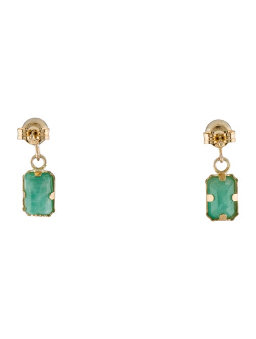 Earrings 14K Emerald Drop Earrings