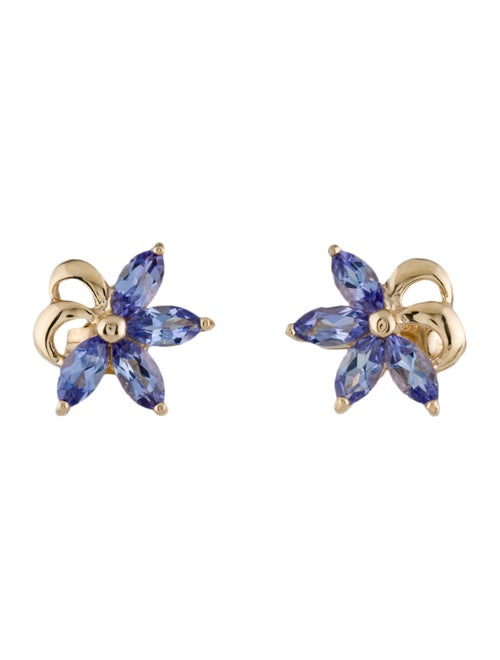 Earrings 14K 2.76ctw Tanzanite Floral Stud Earrings