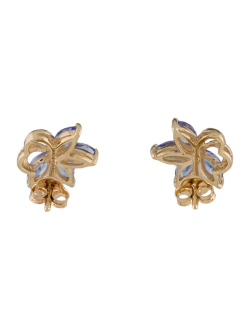 Earrings 14K 2.76ctw Tanzanite Floral Stud Earrings