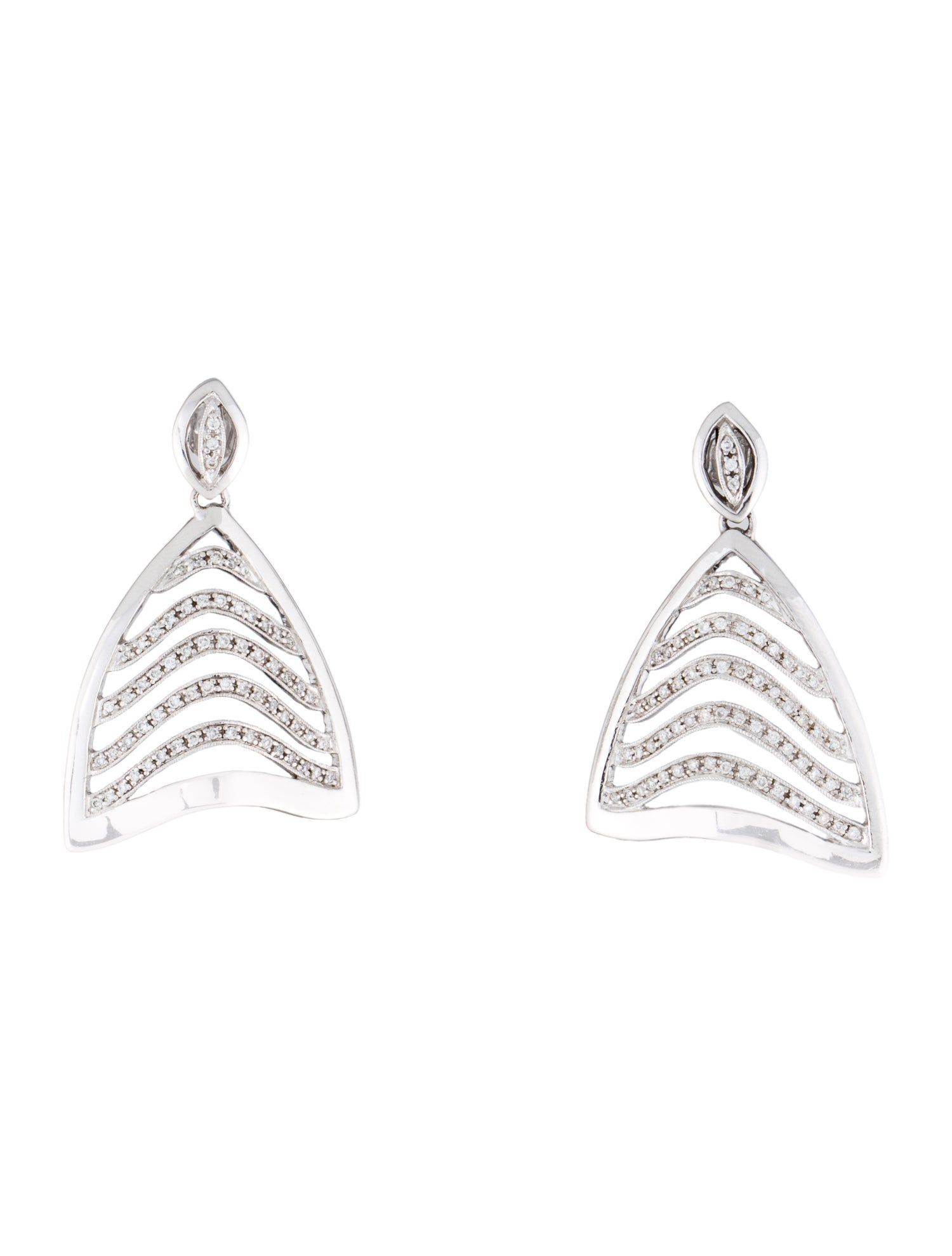 Earrings 14K Diamond Fishtail Drop