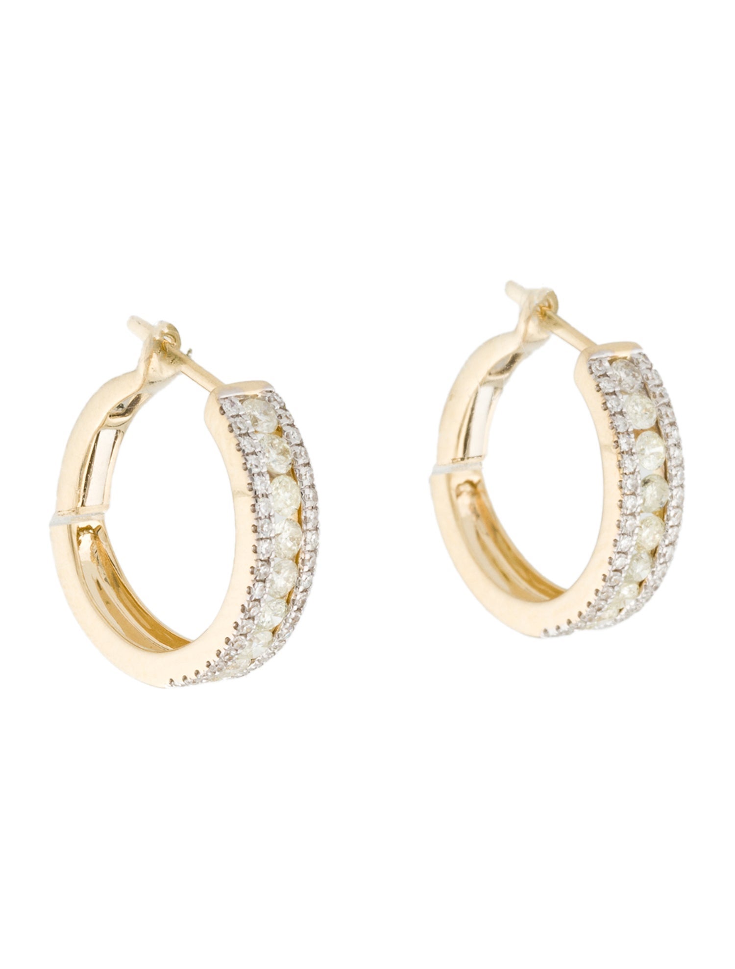 Earrings 14K Diamond Hoop Earrings