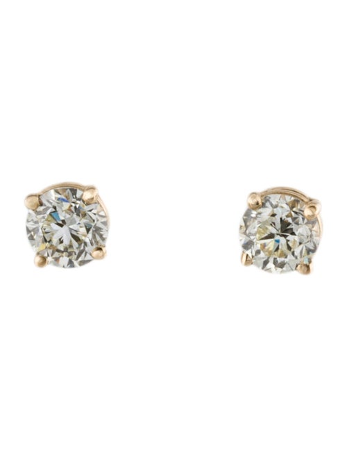Earrings 14K 1.01ctw Diamond Solitaire Stud Earrings