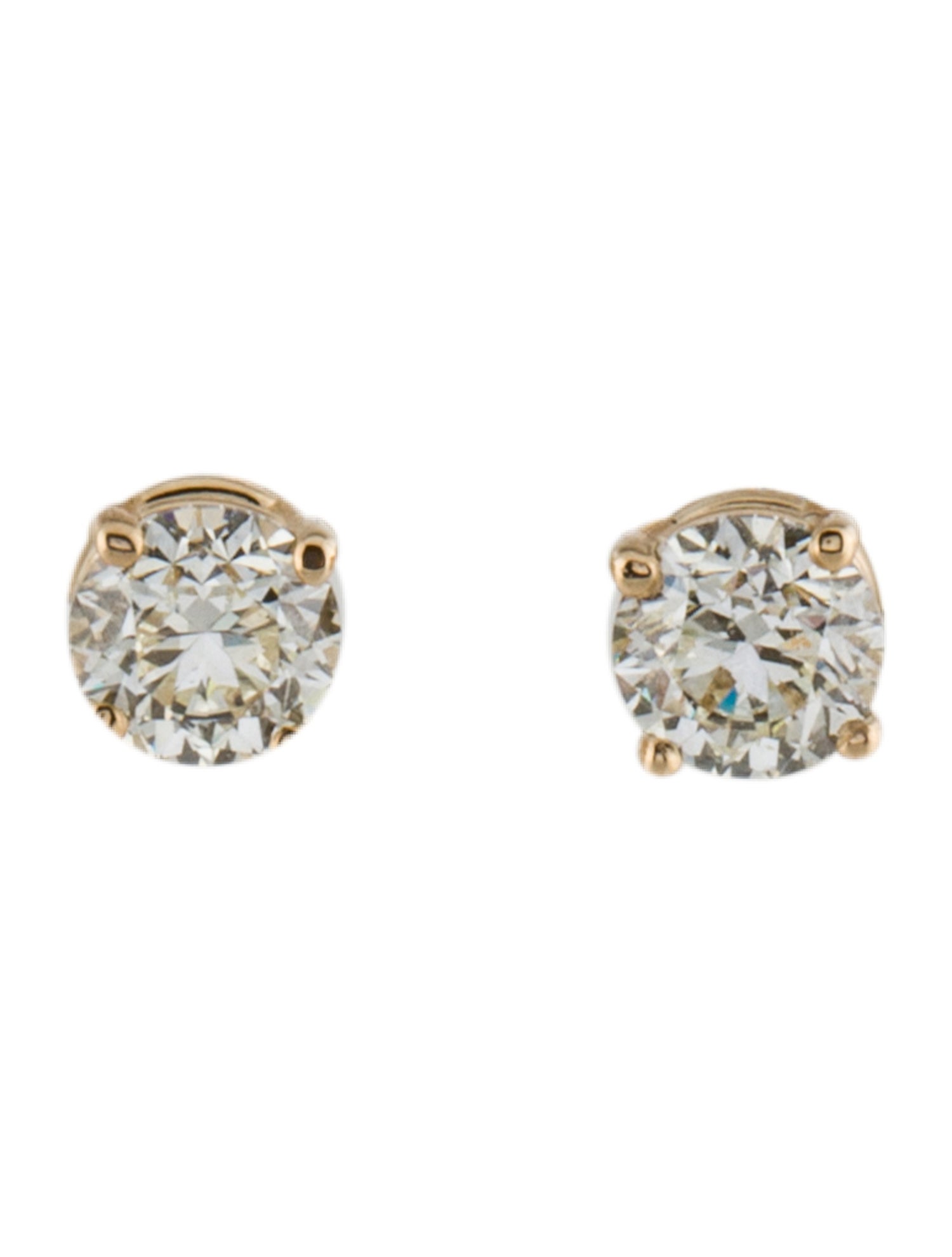 Earrings 14K 1.00ctw Diamond Solitaire Stud Earrings