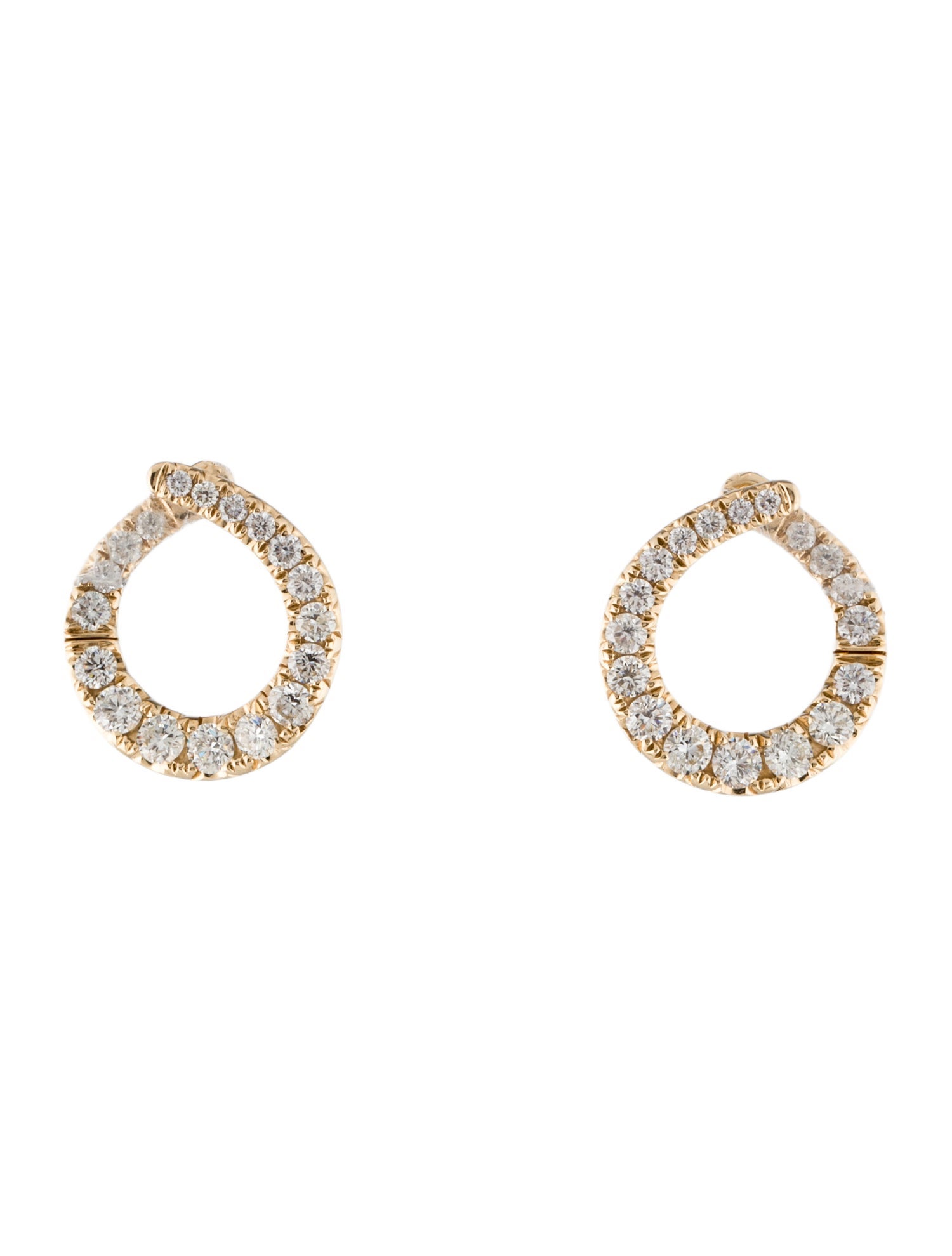 Earrings 14K 1.78ct Diamond Hoop