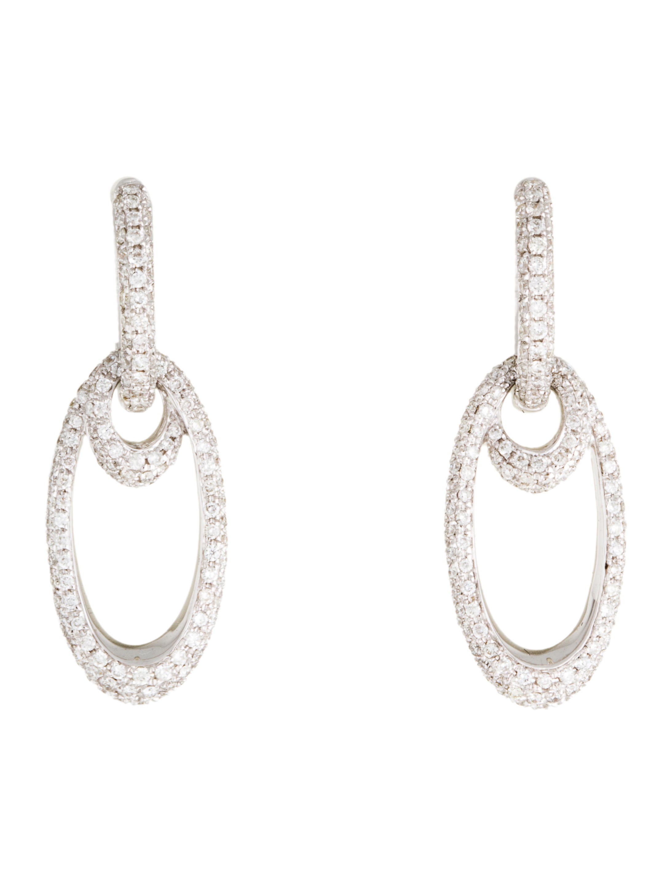 18K Diamond Loop Drop Earrings Earrings EARRI33886 The RealReal