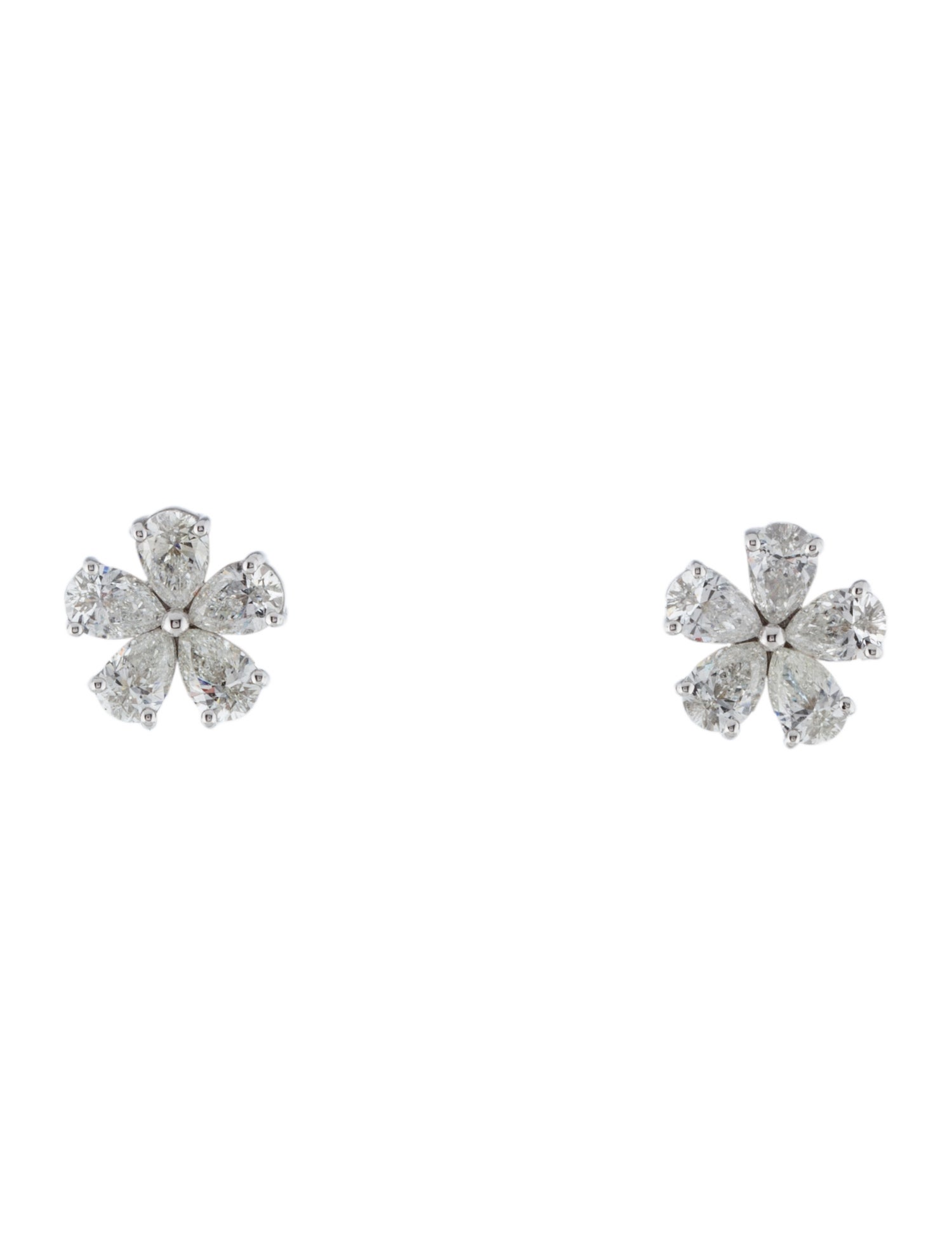 Earrings 18K 1.34ctw Diamond Flower Stud Earrings
