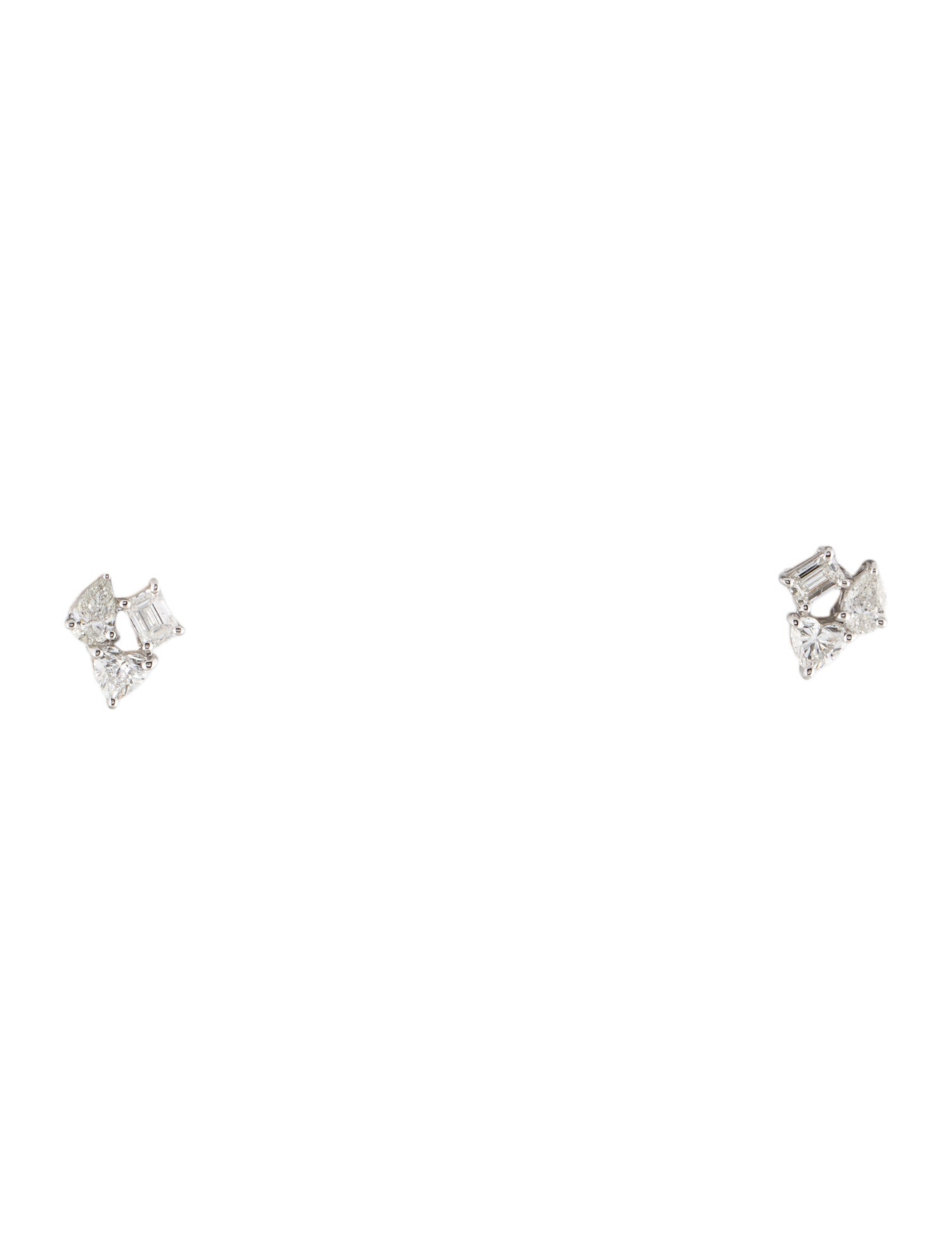 Earrings 14K Diamond Mixed Cut Stud
