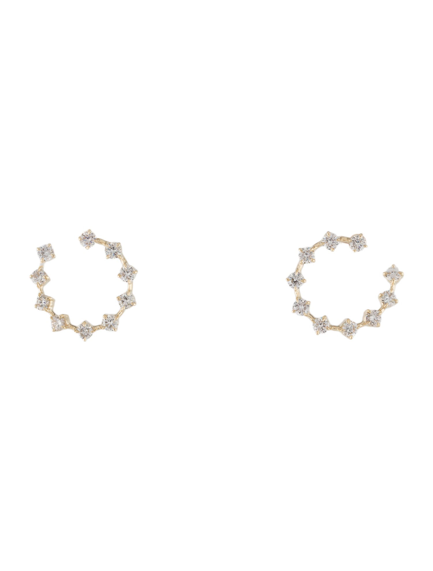 Earrings 14K 2.10ctw Diamond Hoop Earrings