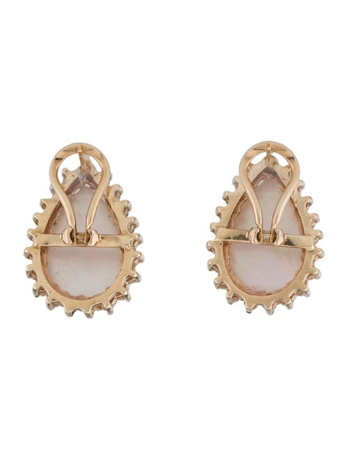 Earrings 14K Mabe Pearl & Diamond Earrings