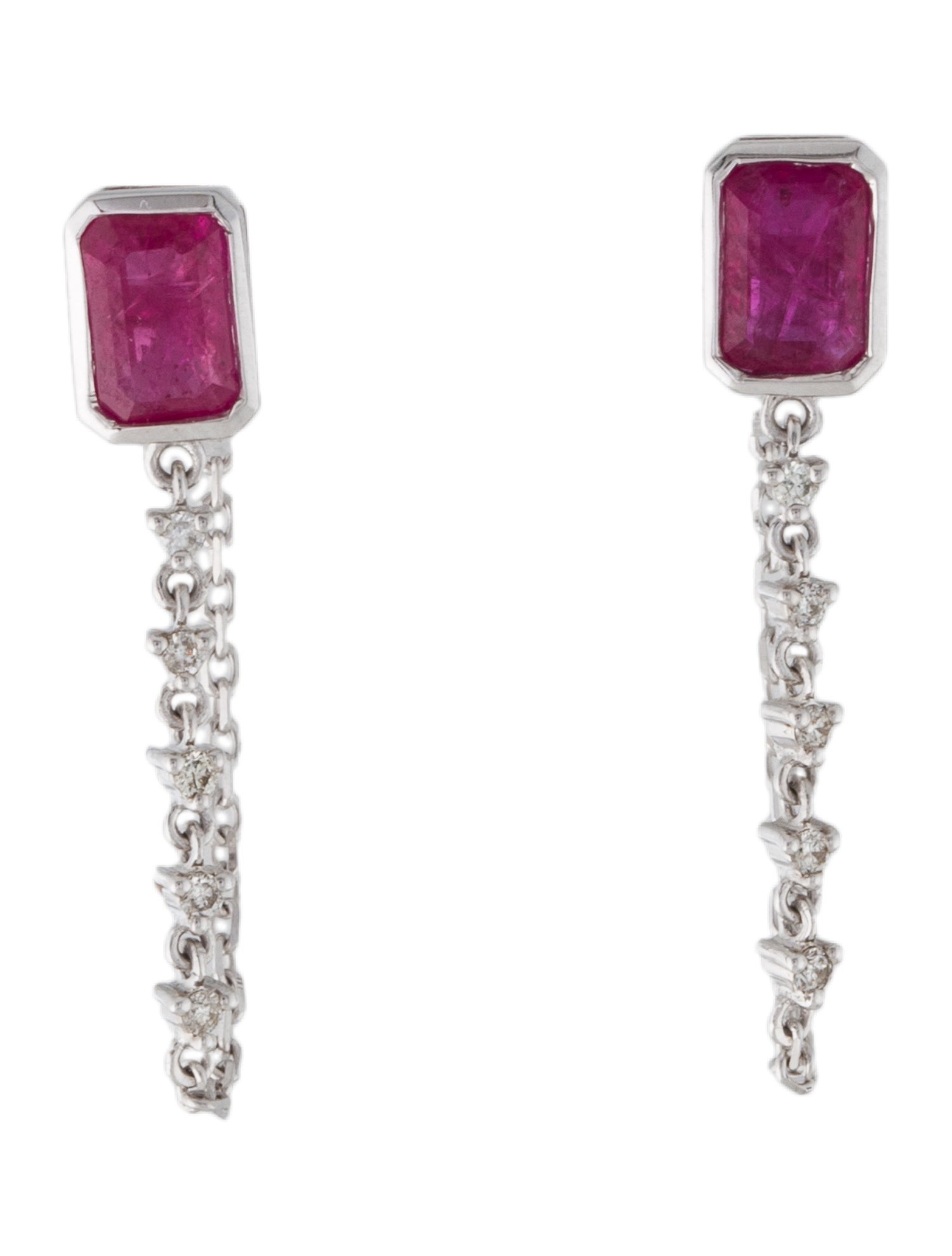 Earrings 14K 1.31ctw Ruby & Diamond Drop Earrings