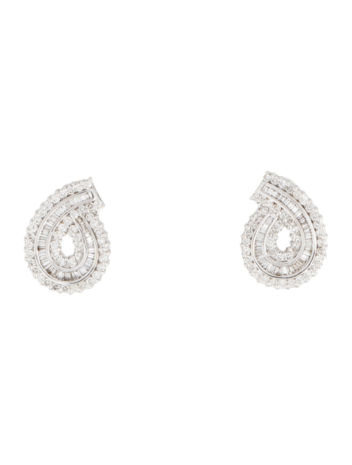 Earrings 18K 1.65ctw Diamond Swirl Earclips