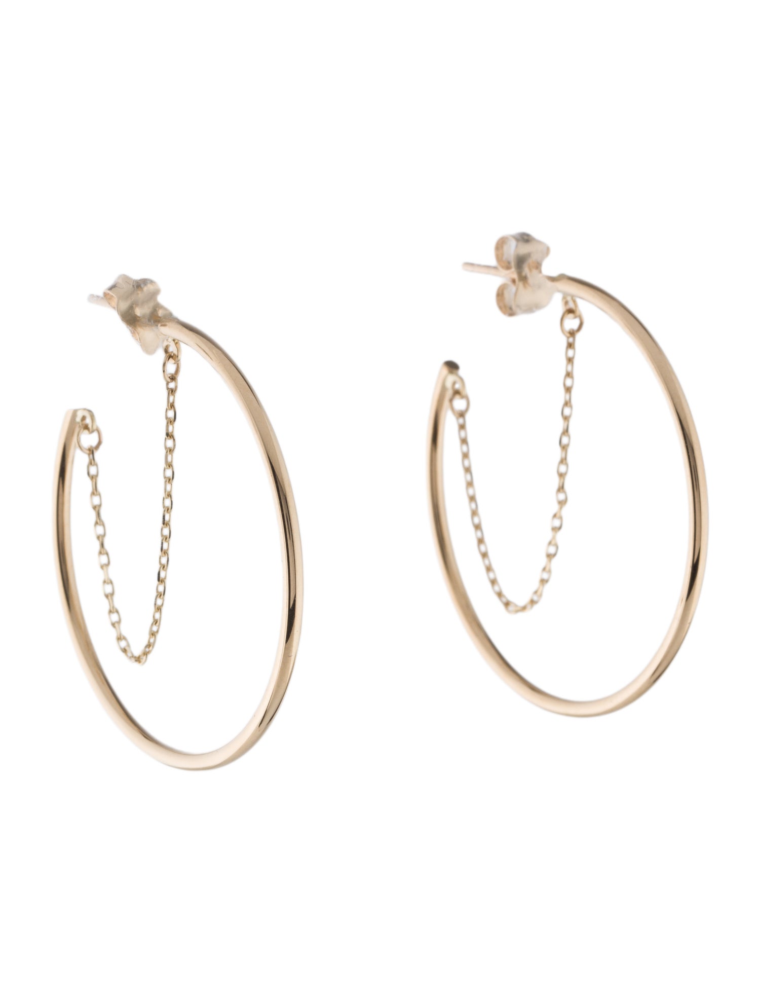 Earrings 14K Chain Hoop Earrings