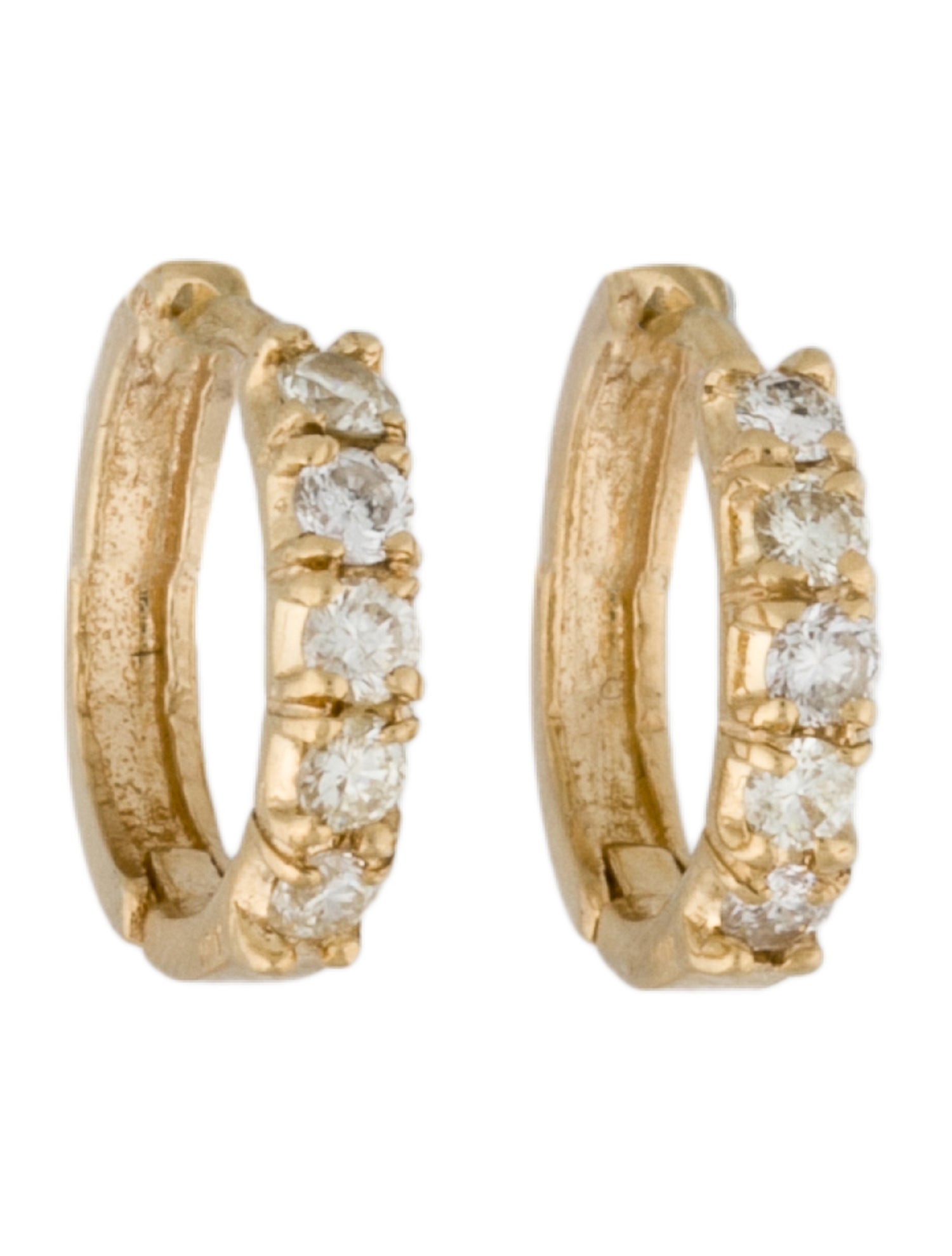 Earrings 14K Diamond Huggie Earrings