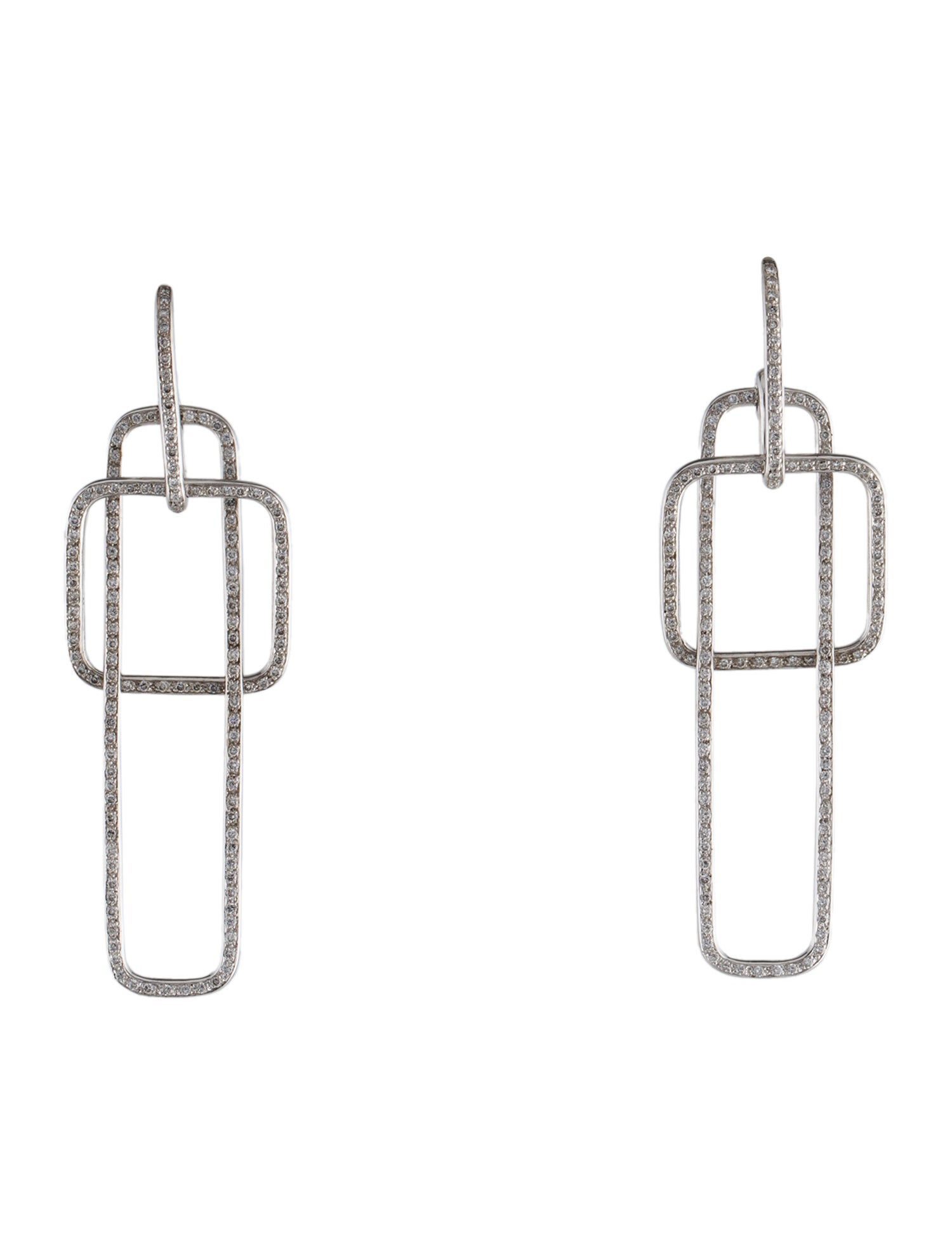 Earrings 18K Diamond Geometric Drop Earrings