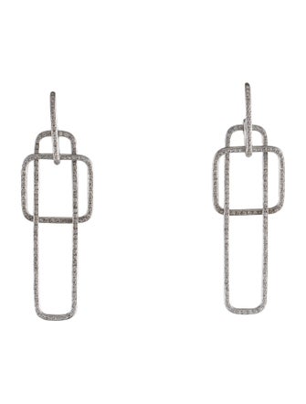 Earrings 18K Diamond Geometric Drop Earrings