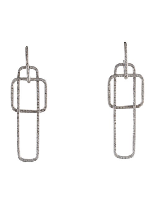 Earrings 18K Diamond Geometric Drop Earrings