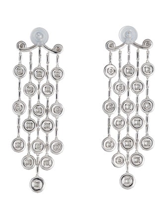 Earrings 18K 5.10ctw Diamond & Smoky Quartz Chandelier Earrings