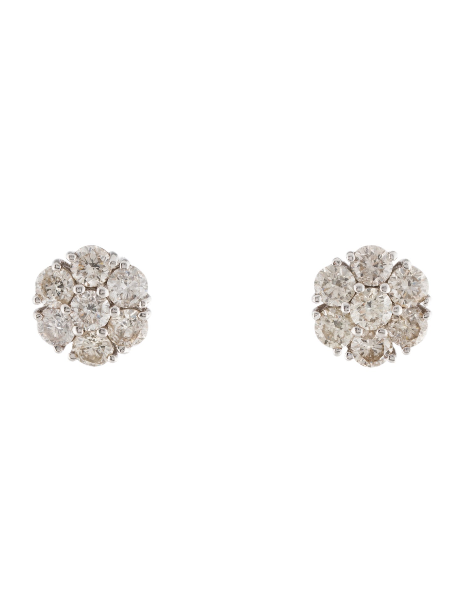 Earrings 14K 2.80ctw Diamond Cluster Earrings