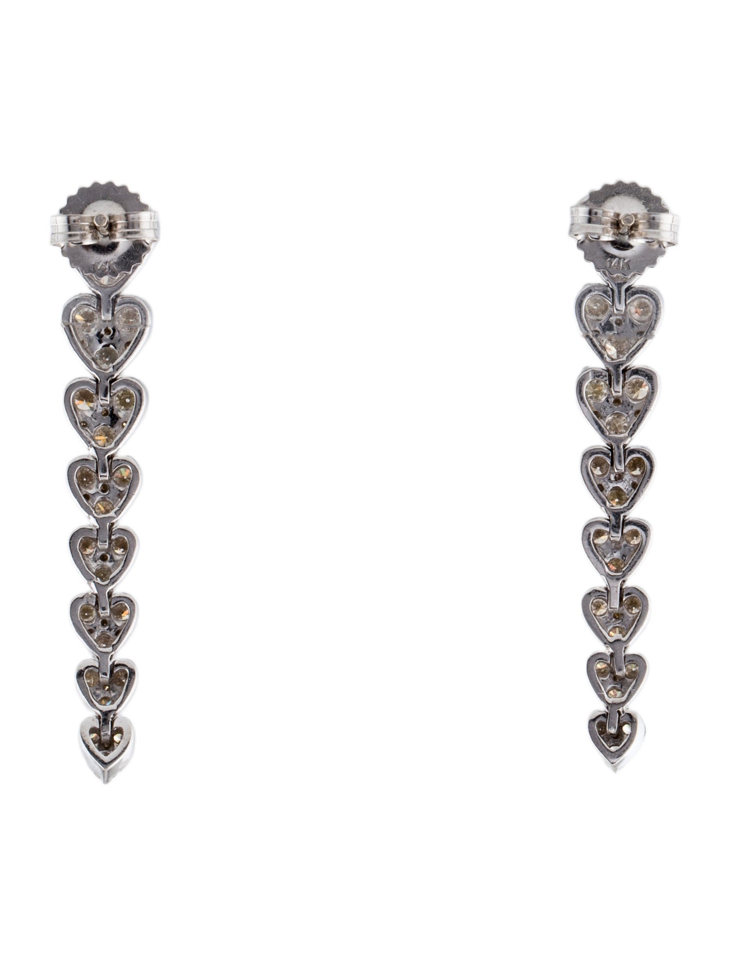 Earrings 14K 2.57ctw Diamond Heart Drop Earrings