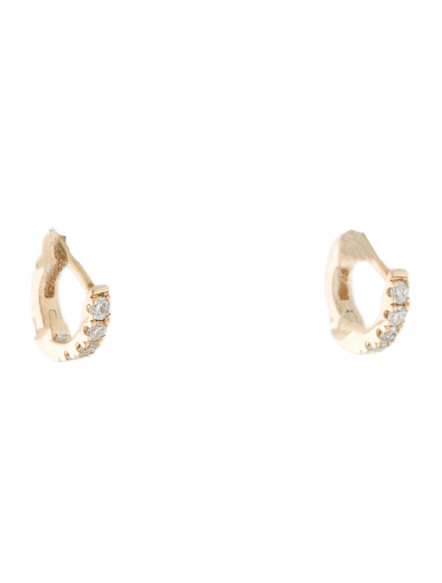 Earrings 14K Diamond Tiny Huggie