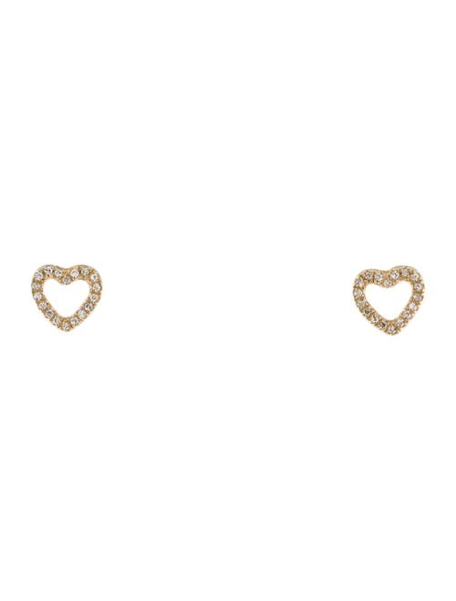Earrings 14K Diamond Heart Stud Earrings