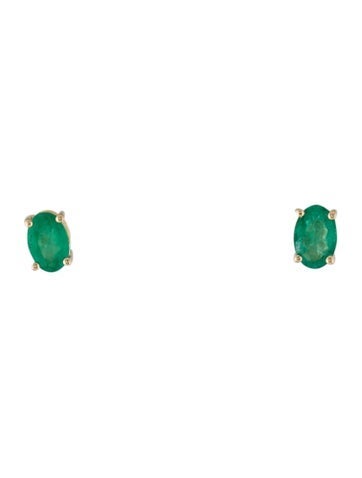 Earrings Stud 14K Emerald