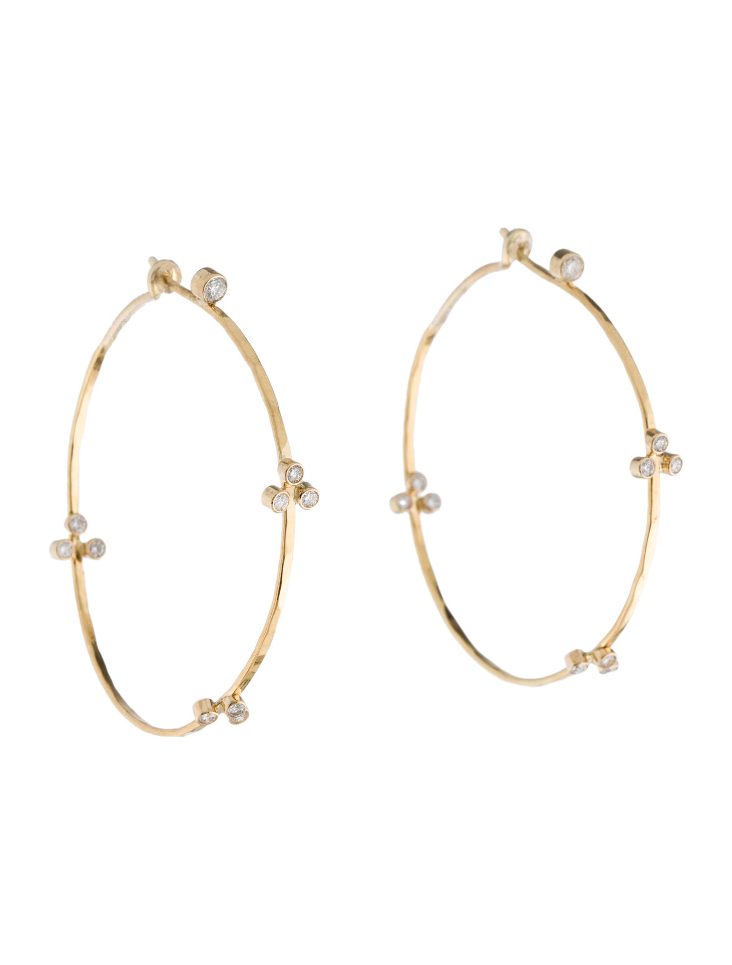 Earrings 18K Diamond Cluster Inside-Out Hoop Earrings