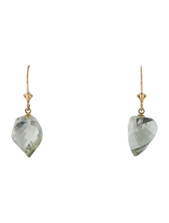 Earrings 14K Prasiolite Drop Earrings