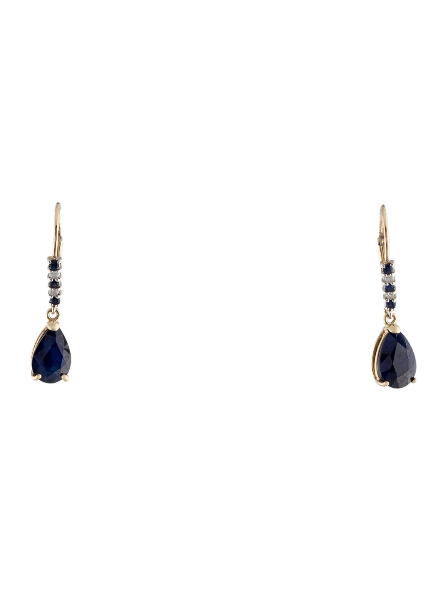 Earrings 14K 2.85ctw Sapphire & Diamond Drop Earrings