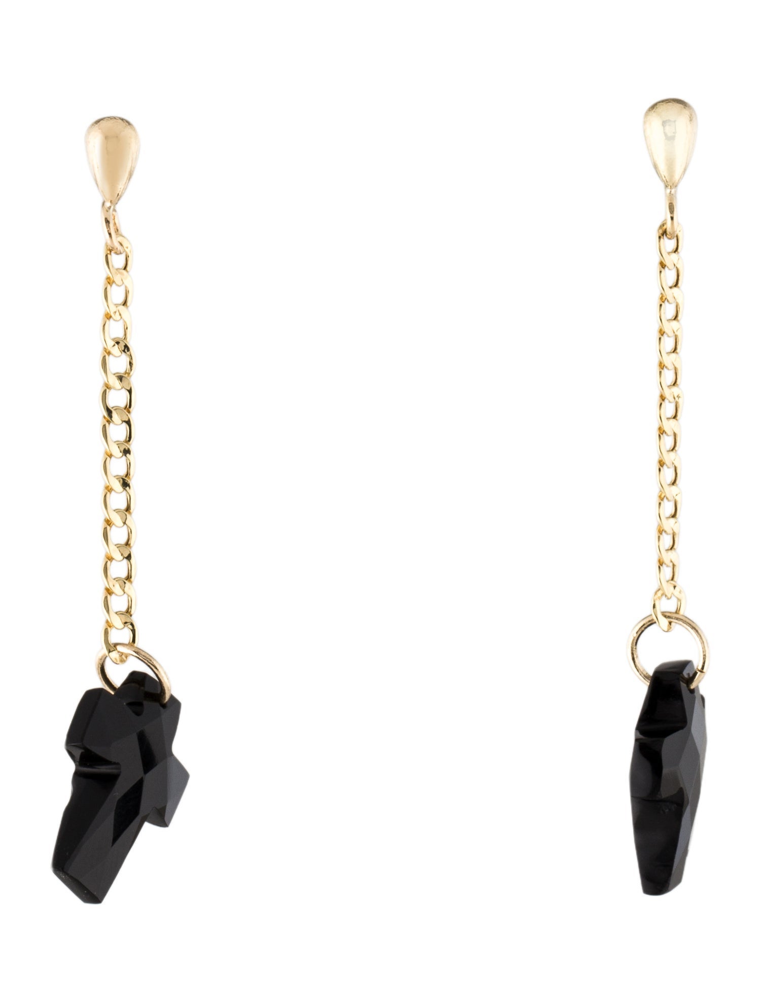 Earrings 14K Onyx Cross Drop Earrings