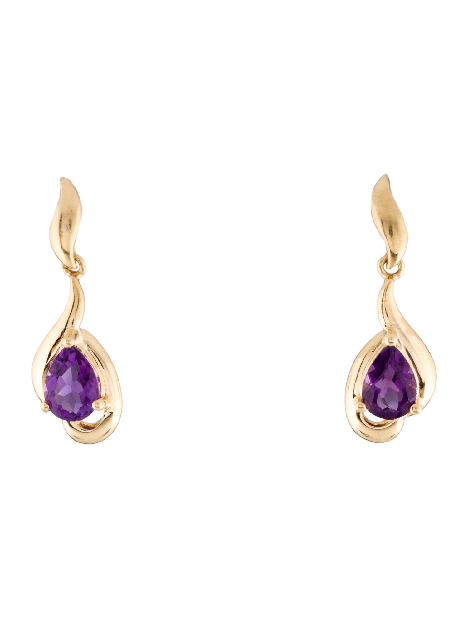 Earrings 14K 1.06ctw Amethyst Drop Earrings