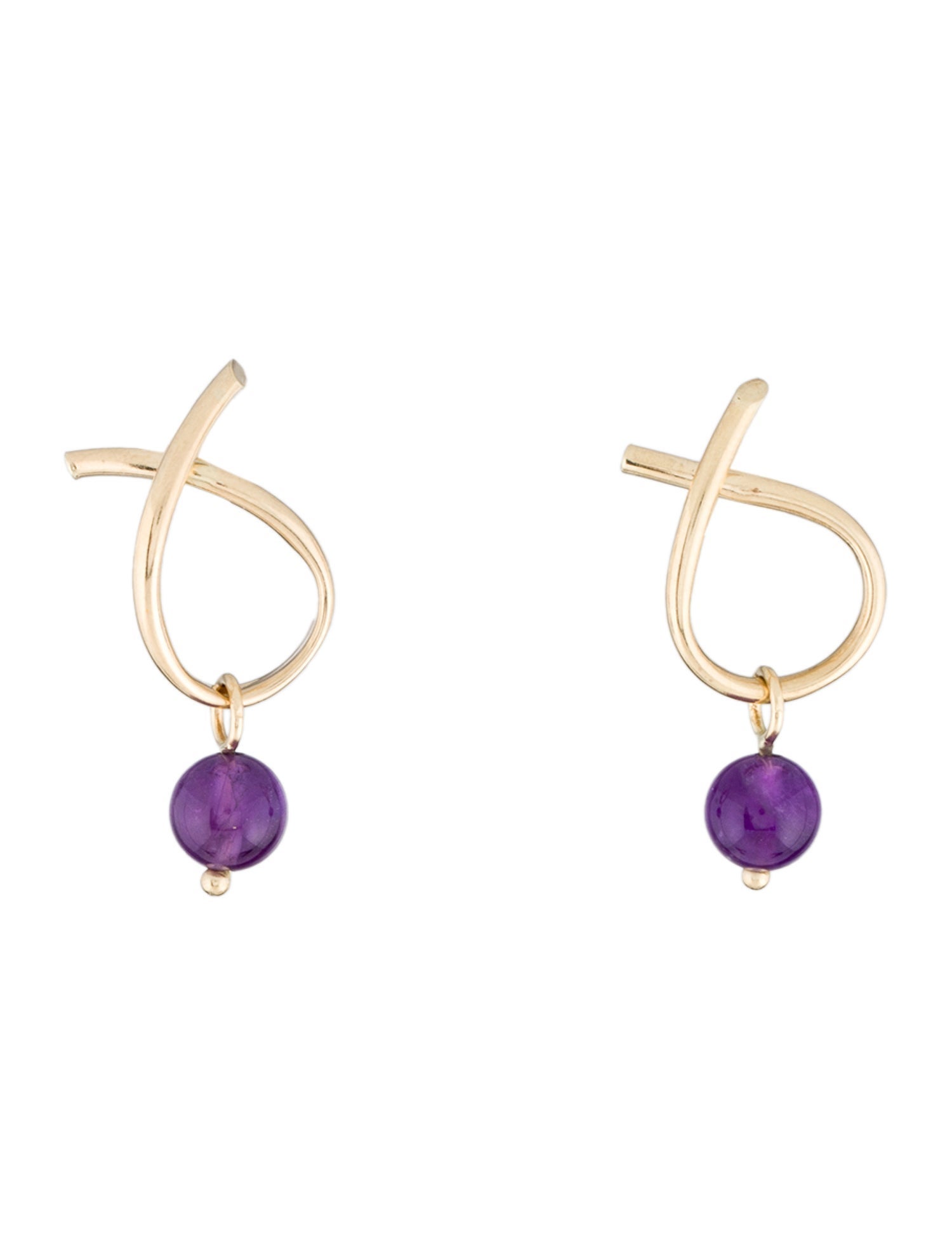 Earrings 14K Amethyst Enhancer & Drop Earrings