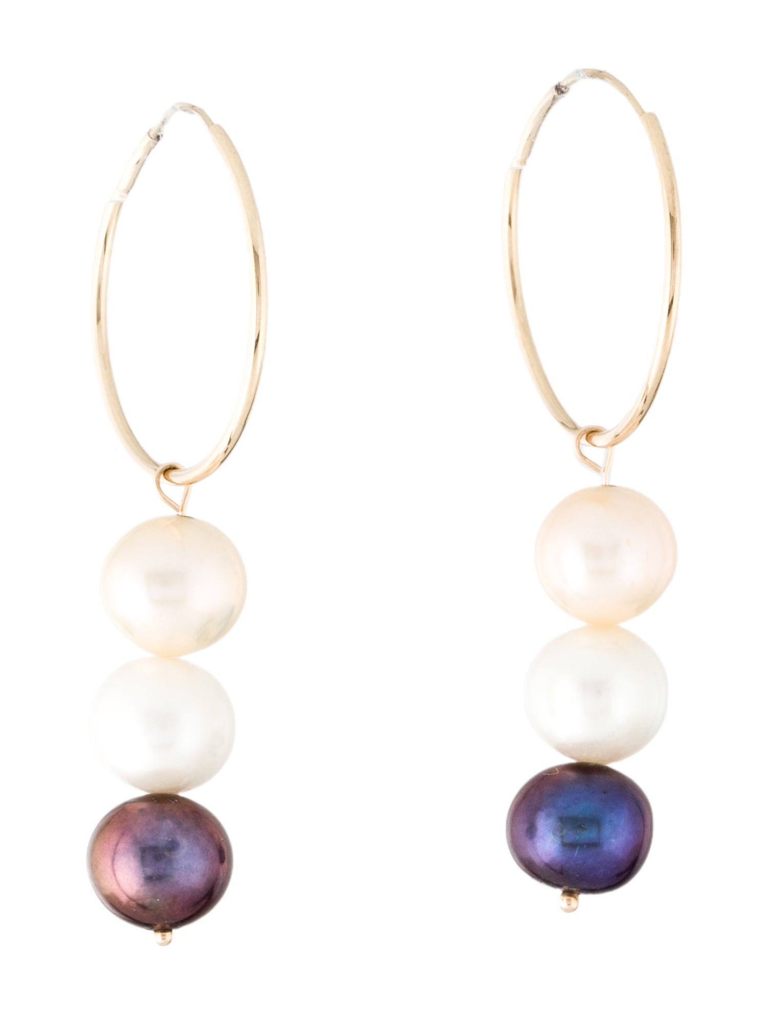 Earrings 14K Pearl Hoop Drop