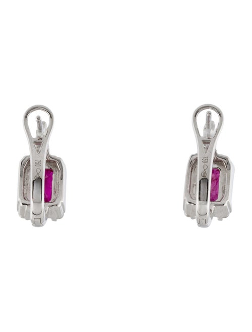 Earrings 18K 2.10ctw Ruby & Diamond Drop Earclips