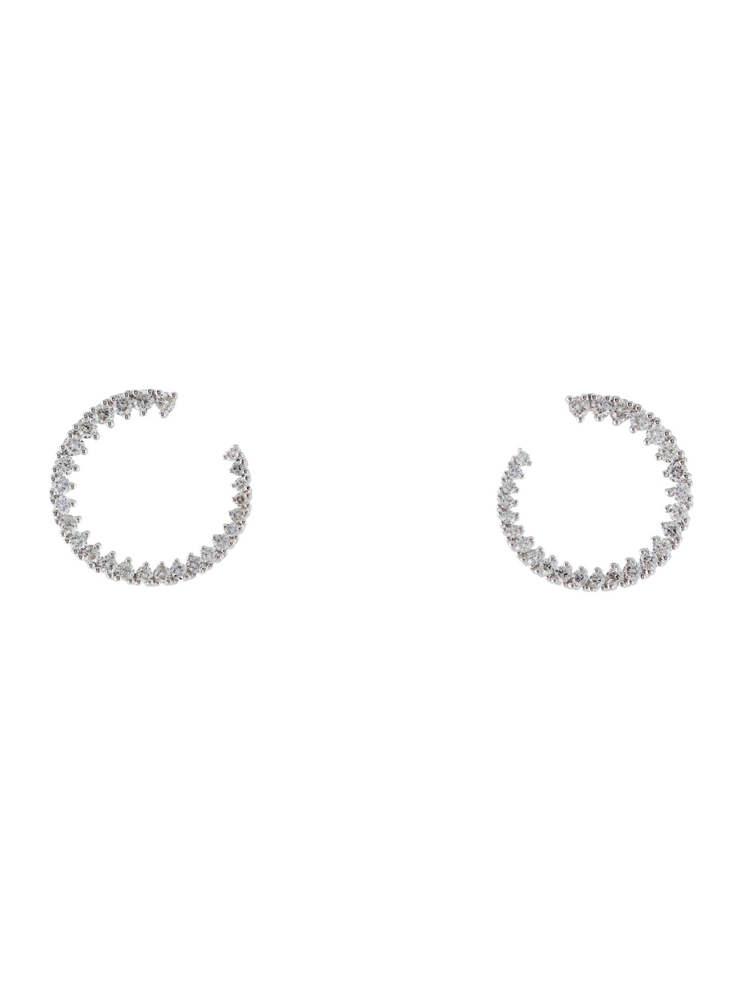 Earrings 14K 1.35ctw Diamond Hoop Stud Earrings